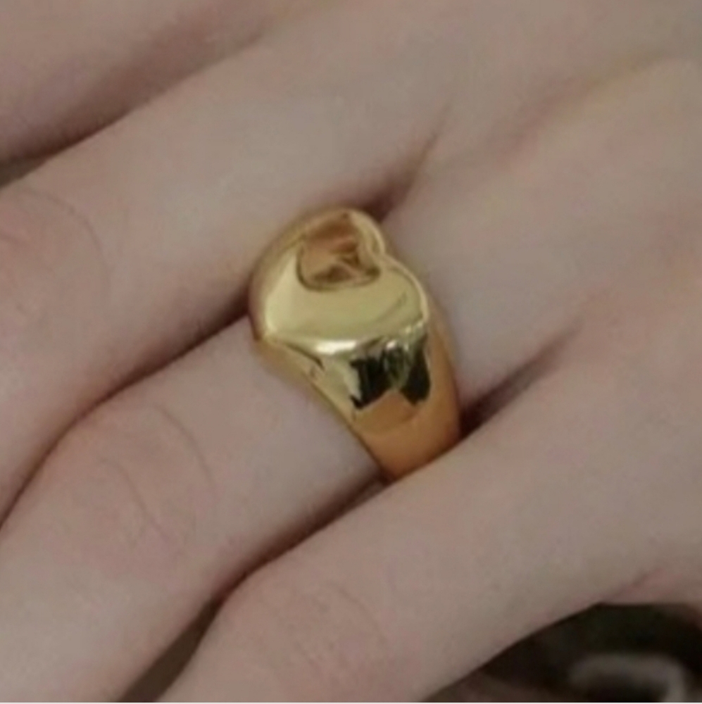 18K YELLOW GOLD OVER STAINLESS STEEL RING